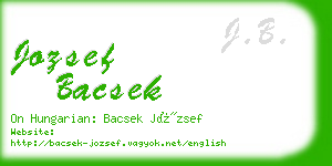 jozsef bacsek business card